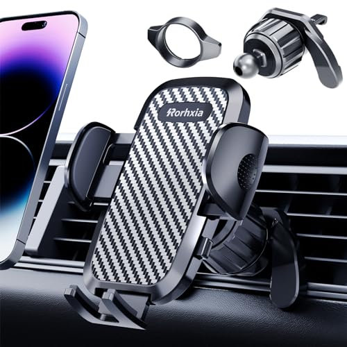 Rorhxia Handyhalterung Auto Lüftung [2024 Neust & Stabilste Version] 3 IN 1 Handy Halterung Auto mit Extra Stütze Universal Kfz Handyhalter Auto für iPhone 15 14 13 Pro Max Samsung S24
