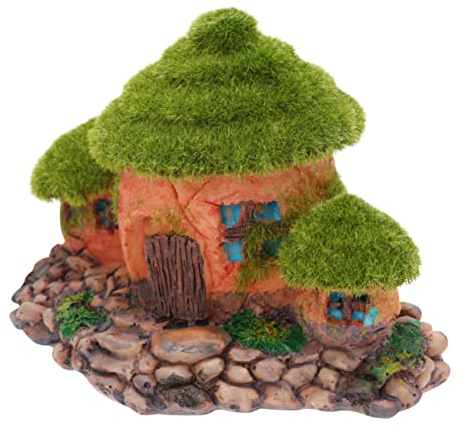 Mipcase Ornements Daquarium Maison Résine Artisanat Mousse Grotte Réservoir De Poissons Cachette Grotte Résistant À La Décoloration Décor De Style Hobbit