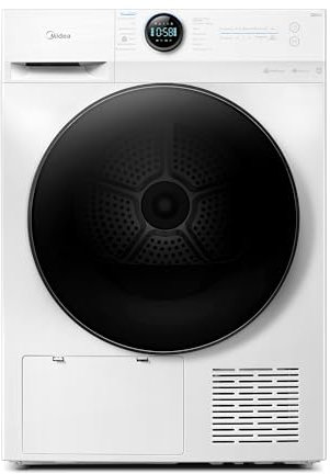 Midea MD20EH100WB-A3 Wärmepumpentrockner, 10 kg, Energieklasse C, UV Hygience, Knitterschutz, Sanfte Pflege, Auto Dry, Wollpflege, Auffrischen, Fernsteuerung, Startzeitvorwahl, Weiß