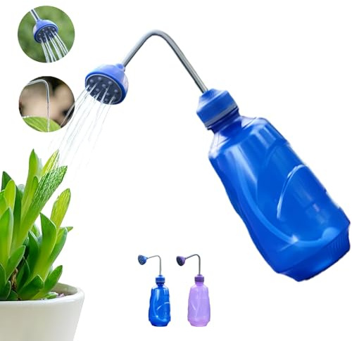 Shyllin Regadera Bonsai 450ml,Regadera Pulverizador Plantas Pequeña,Botella Pulverizadora de Mano con Botella Blanda, Adecuado para Plantas pequeñas, plántulas, Plantas en macetas (Azul)