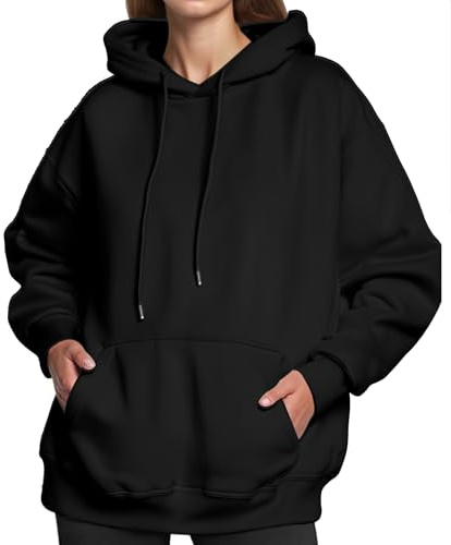 Neteson Felpa Donna con Cappuccio Oversize Maniche Lunghe Felpa Maglione Autunno Inverno Hoodie Casual Sweatshirt con Tasche