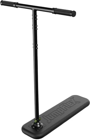 JumpFlex Trampoline Trick Scooter with Non-Slip HandleBar Grips, Black - Safe & Lightweight Foam Base Accessory for Outdoor Trampolines