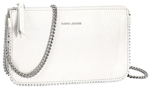 David Jones - Petit Sac Bandoulière Femme Perle Bille - Sac Soirée Chaînes Simili Cuir PU - Pochette Téléphone Sacoche Plate Portefeuille - Ville Voyage Mode Tendance Elegant Chic