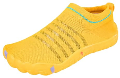 Calzado deportivo para hombre, diseño clásico a rayas, calcetines acuáticos ligeros, de secado rápido, para playa, piscina y yoga, Amarillo, 42 1/3 EU