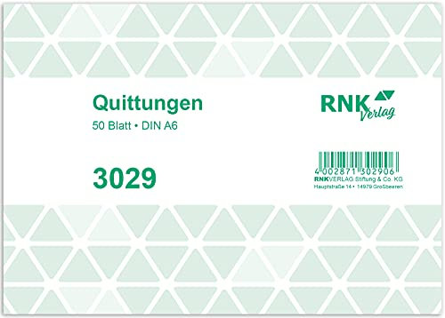 RNKVERLAG 3029 - Quittung - Block, 50 Blatt, DIN A6 quer, 1 Stück