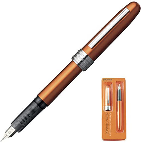 PLATINUM Plaisir PGB-1000#25 Füllfederhalter/Federstärken: F fein/Farbe: Nova Orange/Handgefertigt/Kunststoffverpackung/Füllhalter