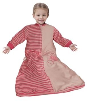 BLOOMSTAR Saco de dormir de manga larga para niños pequeños (4-6T) – Tog 2.0 Saco de dormir de algodón cálido con brazos para 5 años, manta extra grande para niños, terciopelo, 4 estaciones