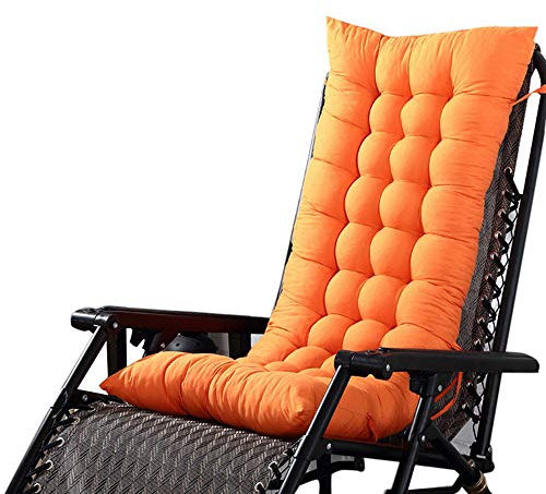 LGYKMU Hochlehner Sitzauflagen Memory Baumwolle Stuhlauflage Auflage Mit Dicker Comfort Polsterung Geeignet Für Klappsessel Liegestuhl Für Gartenmöbel,Orange