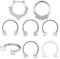 AceFun 16G Septum Piercing Hoop Septum Clicker Piercing 8 Stück Edelstahl 8mm Lippe Ring Helix Tragus Cartilage Piercing Schmuck Silber Farbe