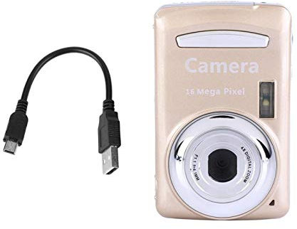 Mini Video Camera, HD Mini 2MP 2.4 inch LCD 16X Zoom 1280 * 720P 32G Digital Vlogging Video Camera for Kids,Adult,Beginners(Golden)