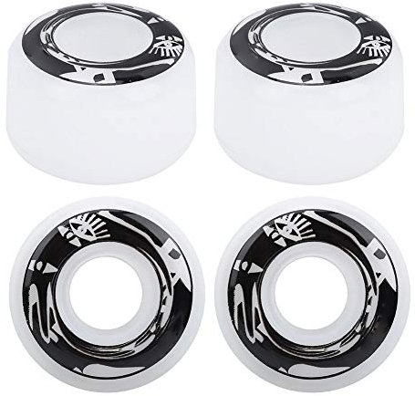 Bnineteenteam Skateboard Rollen, 4 Stück/Set 54 x 36 mm 75-85A Härte Elastisch PU Skateboard Rollen Skateboard Rad Ersatz (Weiß mit Muster)