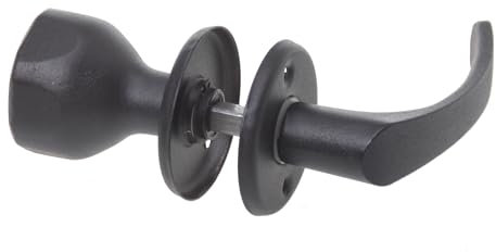 Aqbau® Türdrücker mit Türknopf drehbar | Knopfdrücker | Türknauf | Knauf | Komplettes Set inkl. Bolzen und Schrauben (Schwarz)