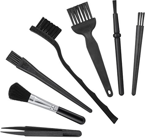TIESOME Ensemble de brosses de nettoyage antistatiques 7 en 1, petit espace portable pour clavier d'ordinateur, brosse de nettoyage électronique de la poussière, kit de brosses de nettoyage avec