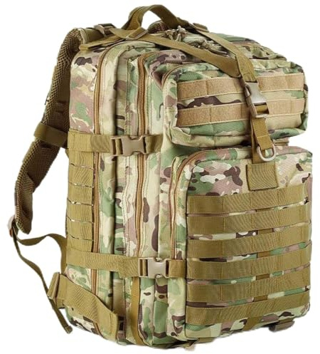 aiGear 45L Taktischer Rucksack/Militär Rucksack | Wasserdichter Große Kapazität | für Männer Frauen Outdoor Sport Trekking Wandern Reise Camping (Camo)