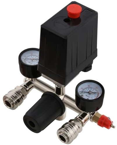 Air Compressor Pressure Control Switch with Valve Gauges Regulator,2 Pressure gauges Pressure Gauge for 230V Compressor, Compressed air Compressor, Automatic Shutdown