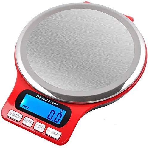 JDSHFEN Báscula Digital para Cocina y joyería Báscula electrónica de Acero Inoxidable para Alimentos Báscula para joyería con Pantalla LCD y función de Tara para,Un Color - 5 kg/11 LB