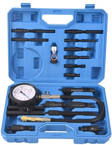 LXNEER Diesel Engine Compression Tester Cylinder Pressure Test Gauge Tool Kit for Car Tractor 1000PSI