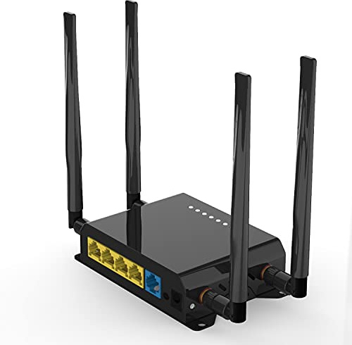 Wiflyer 4G LTE Router with 4 LAN Ports OpenWRT Support PCI-E Slot for 4G/LTE USB 2.0 & Micro SD - 300Mbps WiFi Wide Temp (-30°C~70°C Tested)