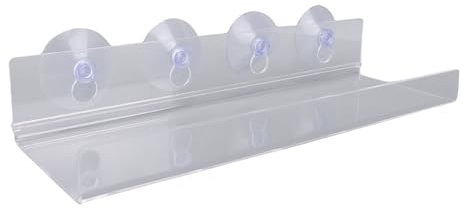 Hamwesh Estantes para Plantas de Ventana, Acrílico Transparente de 5 Mm de Espesor, Estante Flotante de 12 Pulgadas con Borde de 1 Pulgada, 2 Piezas de Extensor de Alféizar de Ventana con Ventosa