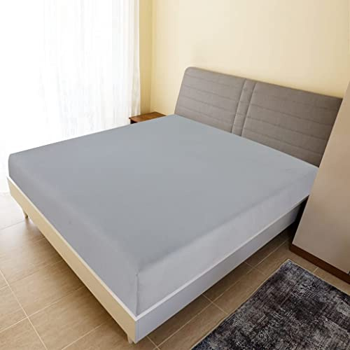 Lenzuolo Con Angoli in Cotone Jersey, Morbido e Traspirante per Comfort Notturno, lenzuolo con angoli, biancheria da letto, Adatto per Camera da Letto, Grigio, 140x200 cm