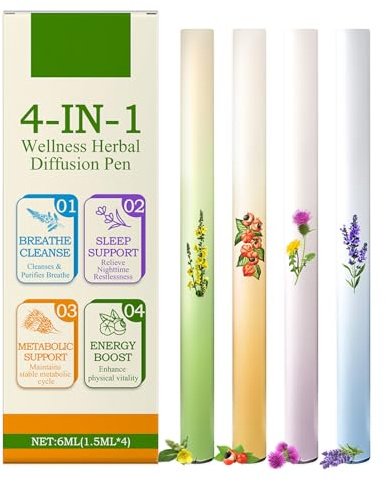 Herbal renare, 4 st herbal diffuser pennor, mullein örter lungrengöring diffusor, lungrengöring inhalator stick för breathing ease & stressreducering, botaniskt andningsstöd stift män kvinnor