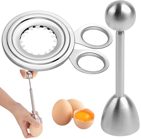 deegbbyi 2 Piezas Abridor Huevos Acero Inoxidable Cortador Ccáscara Huevo