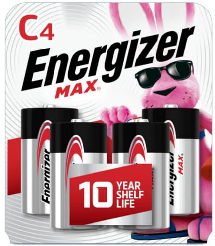 Energizer MAX C Batteries (4 Pack), C Cell Alkaline Batteries