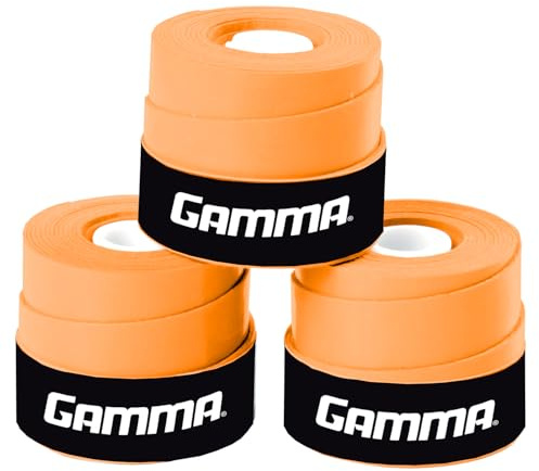 GAMMA Sports Supreme Overgrip for Tennis, Pickleball, Squash, Badminton, and Racquetball Racquets, 3-Pack, Orange
