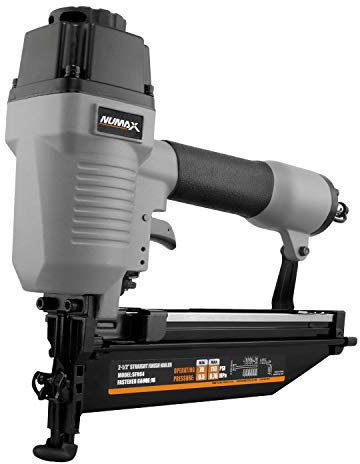 NuMax SFN64 Pneumatic 16-Gauge 2-1/2 Straight Finish Nailer Ergonomic and Lightweight Nail Gun with Tool-Free Depth Adjust and No Mar Tip
