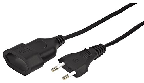 Hama Euro-Verlängerungskabel, 5 m, Schwarz