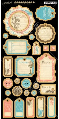 Graphic 45 Come Away with Me Journaling Chipboard