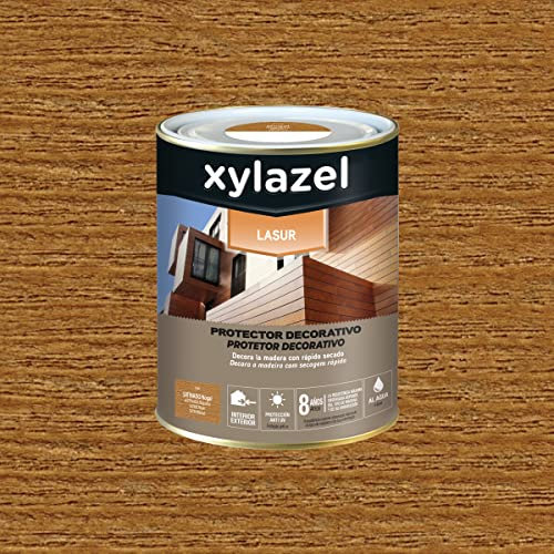 XYLAZEL Lasur Protector Decorativo al agua Satinado Nogal, 750 ml