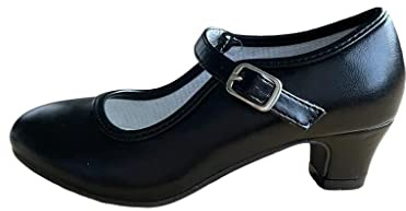 La Senorita Spanish Flamenco Shoes Black - Size 29-11 UK Child