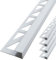 Dalsys 5x Fliesenschiene 2,5m x 8mm Eckprofil Quadratprofil Aluminium (eloxiert) Weiß, Fliesenprofil