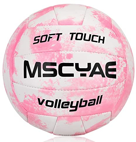 MSCYAE Faux Leather Volleyball, Official Size 5, 9.8oz, Ideal for Kids, Youth, Adults, Indoor, Outdoor, Beach, Great Gift