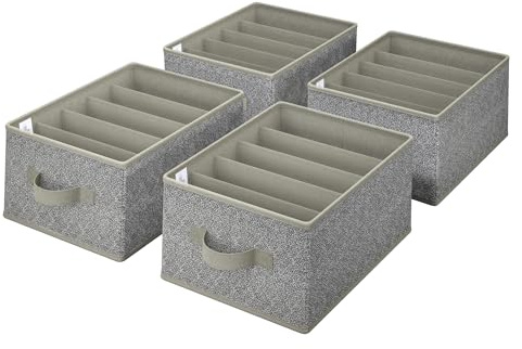 GRANNY SAYS Jeans Organizers, 4 Stück Hosen Organizer für Kleiderschrank, Grau Aufbewahrungsbox Kleiderschrank, Faltbare Schrank Organizer Kleidung Pullover Tshirt Organizer für Kleiderschrank