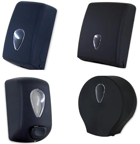 BALSAT Dispensadores de Papel higienico, Toallas y jabon industriales. con diseño Elegante. Negros Dispensadores hosteleria (Toallitas Zig-Zag)