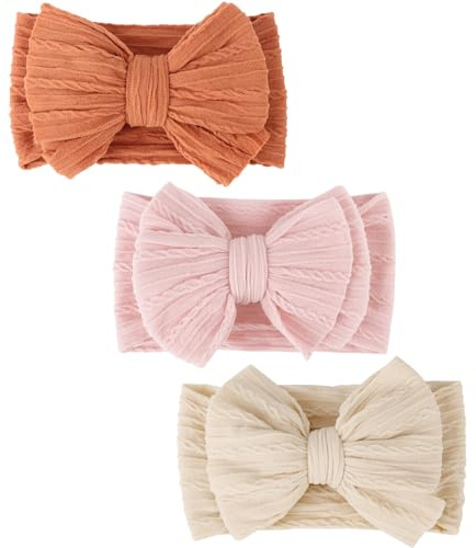 DRESHOW Fascia per Capelli Bambini - 3 Pezzi Elastica Fascia Neonato Accessori