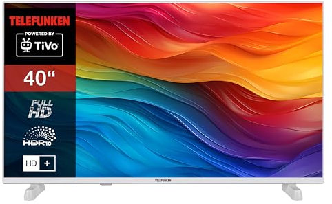 TELEFUNKEN Fernseher 40 Zoll Smart TV Powered by TiVo (Full HD, HDR, HD+ 6 Monate inkl., Triple-Tuner) XF40TO750S-W