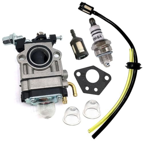 BOOSTI Vergaser mit Zündkerze Benzinschlauch filter für Florabest FBS 43 A1, FBK 4 B2 4in1, Parkside PBK 4 A1, PBS 2 A1 Motorsense