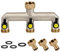HONPHIER Garden Hose Splitter Brass 3/4 to 1/2 Outside 3 Way Tap Splitter Outdoor Hose Manifold Faucet Splitter with 3 Individual On/Off Ball Valves