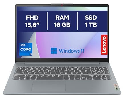 Lenovo IdeaPad Slim 3 Notebook 15,6” FHD (1920x1080), Intel Core i7-13620H, RAM 16GB, 1TB SSD, Grafica Intel Integrata, WiFi 6, Tastiera itaiana, Windows 11 Home - Arctic Grey