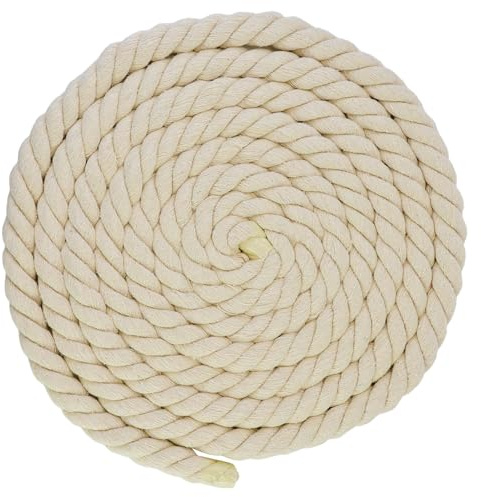 Cuerda de algodón de 20 mm x 4 m, SOGA Gruesa, Cuerda de algodón, Cuerda de algodón Gruesa, Cuerda Decorativa, para jardinería, decoración, Manualidades, restaurantes