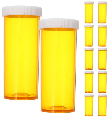 Generico Portapillole Portatile Set 25 Pezzi Coperchio, Contenitore per Medicinali da Viaggio Piccolo e Leggero, Bottiglia Vuota per Conservazione Farmaci e Pronto Soccorso