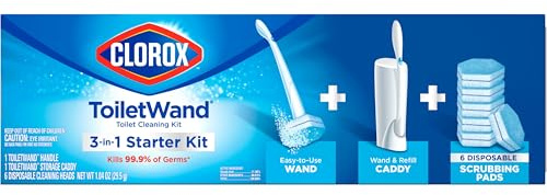 Clorox ToiletWand Toilet Cleaning Kit, ToiletWand, Caddy and 6 Refills, Pack of 6 (Pack May Vary)