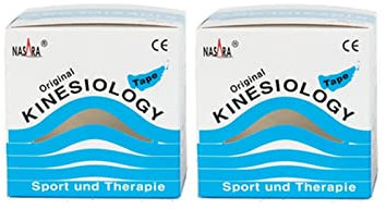 Nasara Original Kinesiologisches Physio Sport Tape: Sparset mit 2 Tapes in türkis für Sport und Medizin, Rollengröße 5cm x 5m