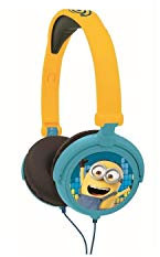 LEXIBOOK, Mi Villano Favorito Minions, Auriculares estéreo, Volumen Seguro para niños, Plegables y Ajustables, Amarillo/Negro, HP010DES