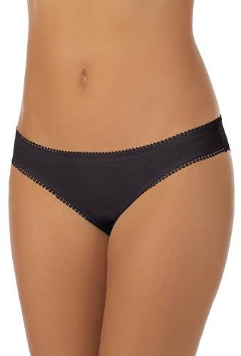 OnGossamer Cabana Culotte de bikini en coton pour femme - Noir - Small