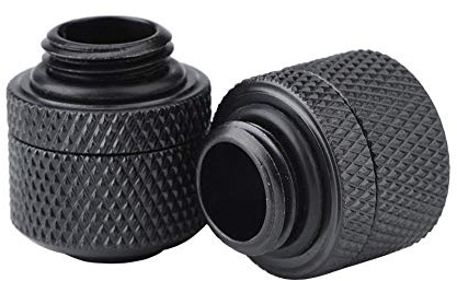 ASHATA 2pcs G1 / 4 Gewinde PC Wasserkühlung Adapter, Messing G1 / 4 Gewinde Two Touch Computer Water Cooling Fitting Verbinder Adapter,Geeignet für 12.7 mm Außendurchmesser Tube(Black)