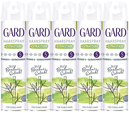 GARD Haarspray Extrastark zuverlässig mit Bambusextrakt 250ml 5er Pack
